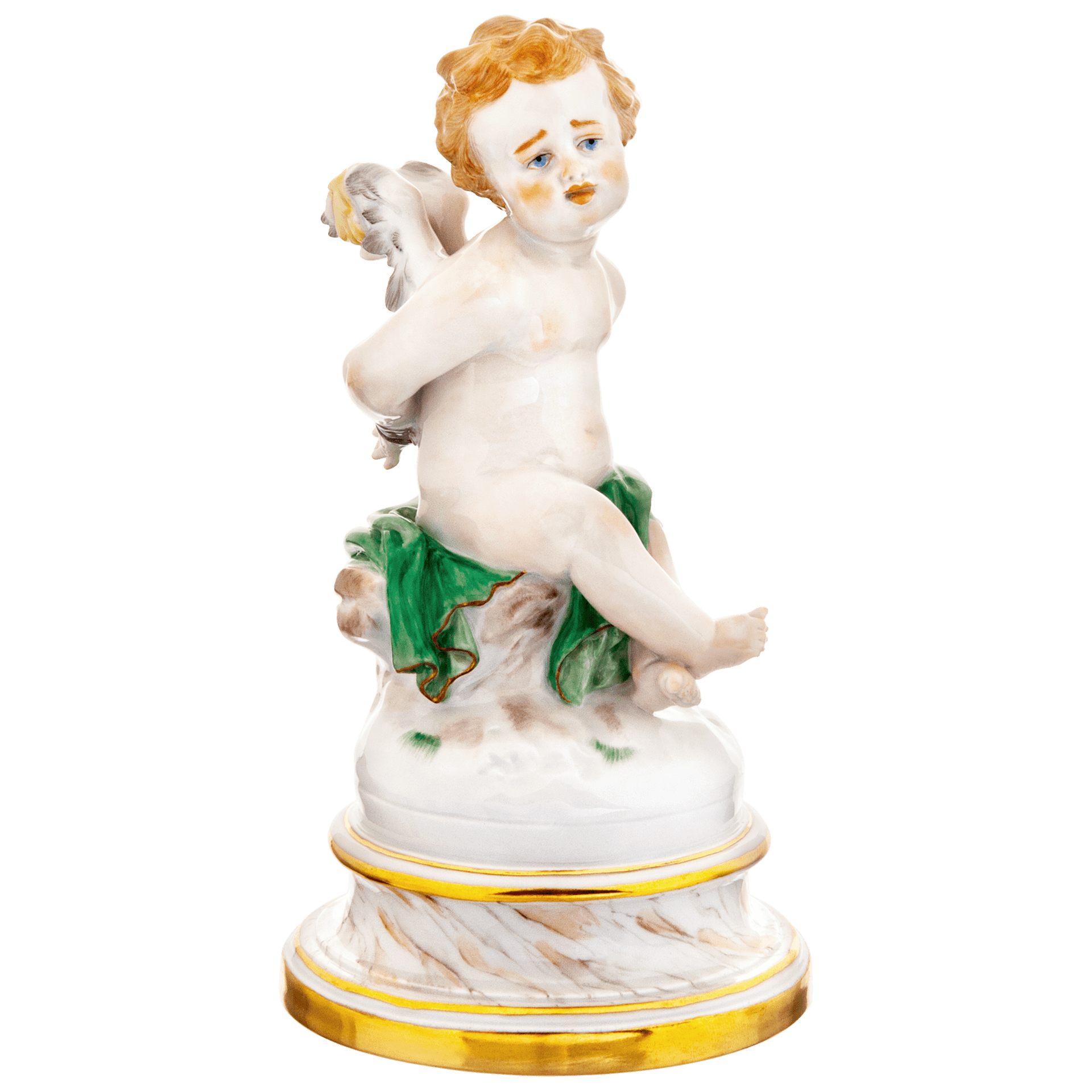 Figur Amor, bunt und gold staffiert, H 19 cm | Meissen Figuren Individuell 900300 - 70666 - Meissen Weimar