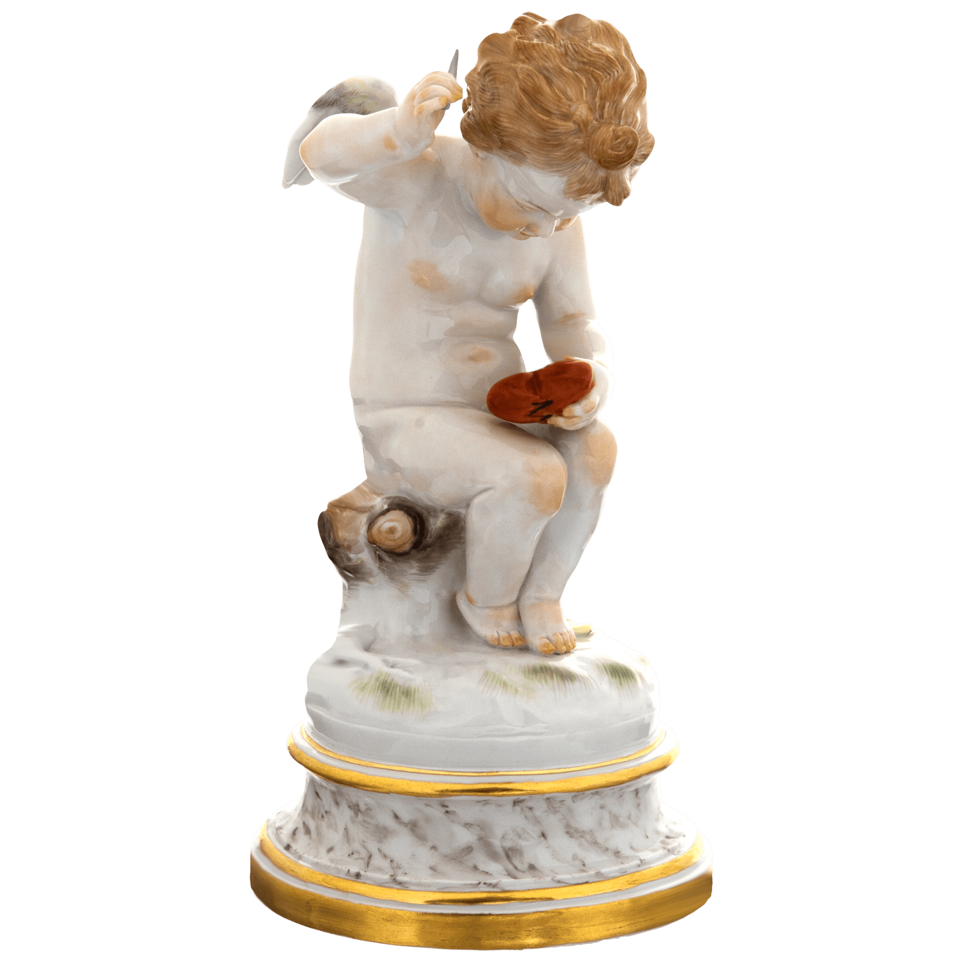 Figur Amor, ein verwundetes Herz flickend, H 18 cm | Meissen Figuren Individuell 900300 - 70665 - Meissen Weimar