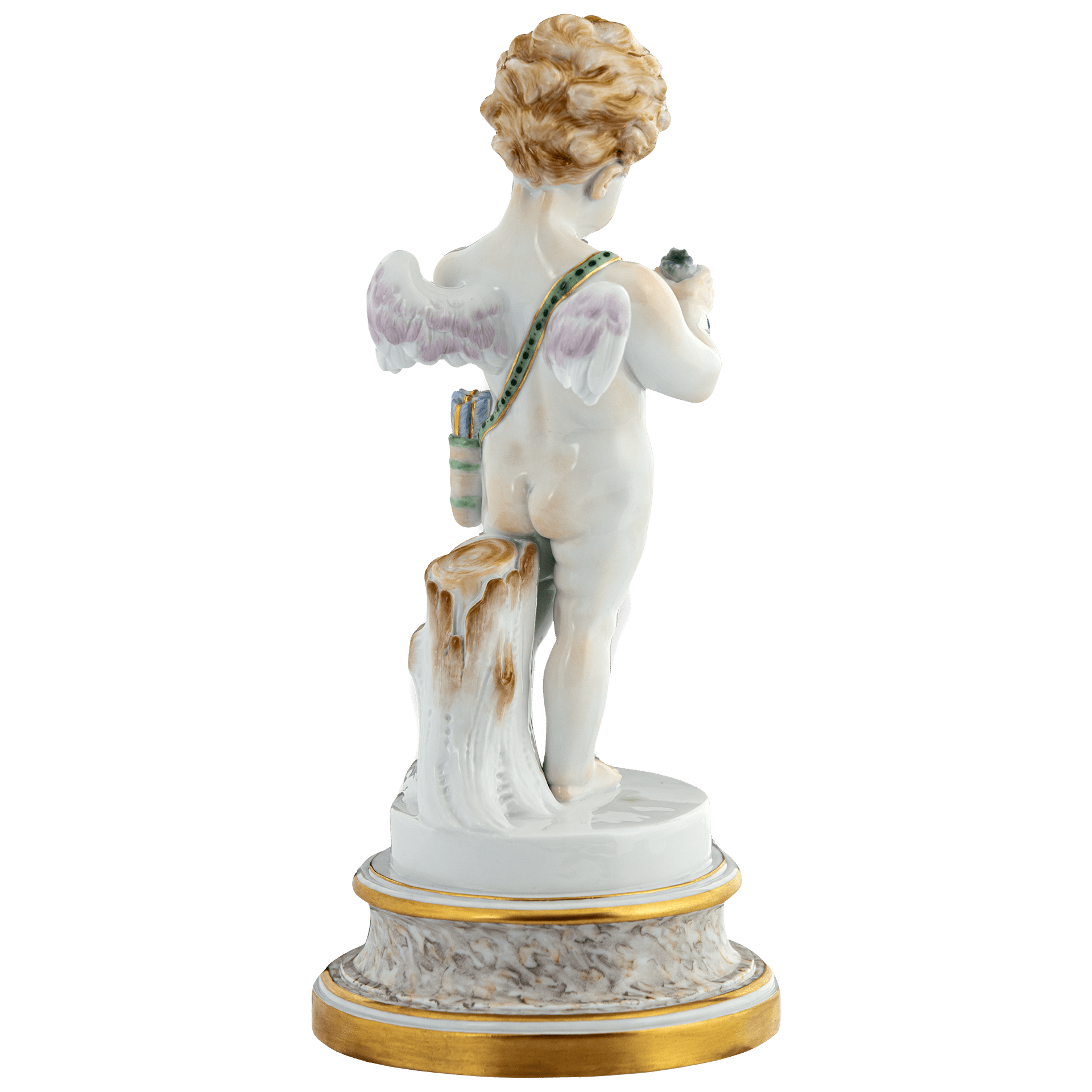 Figur Amor Love not war, farbig und gold staffiert, H 21 cm | Meissen Geschenke 90a369 - 70616 - Meissen Weimar