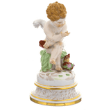 Figur Amor philosophiert über die Liebe, Bunt und gold staffiert, H 18 cm | Meissen Figuren Individuell