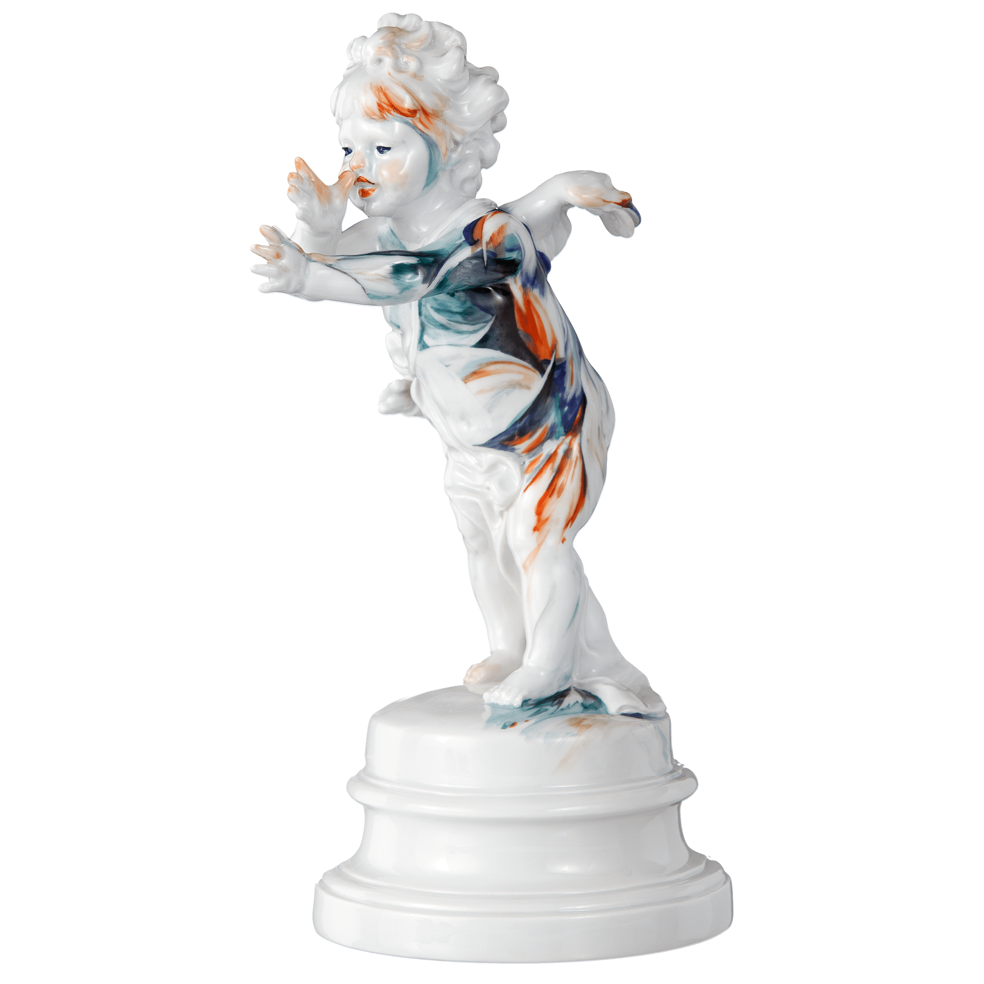 Figur Amor Tattoo, eine lange Nase drehend, H 20,5 cm | Meissen Figuren Individuell 90a389 - 70689 - Meissen Weimar