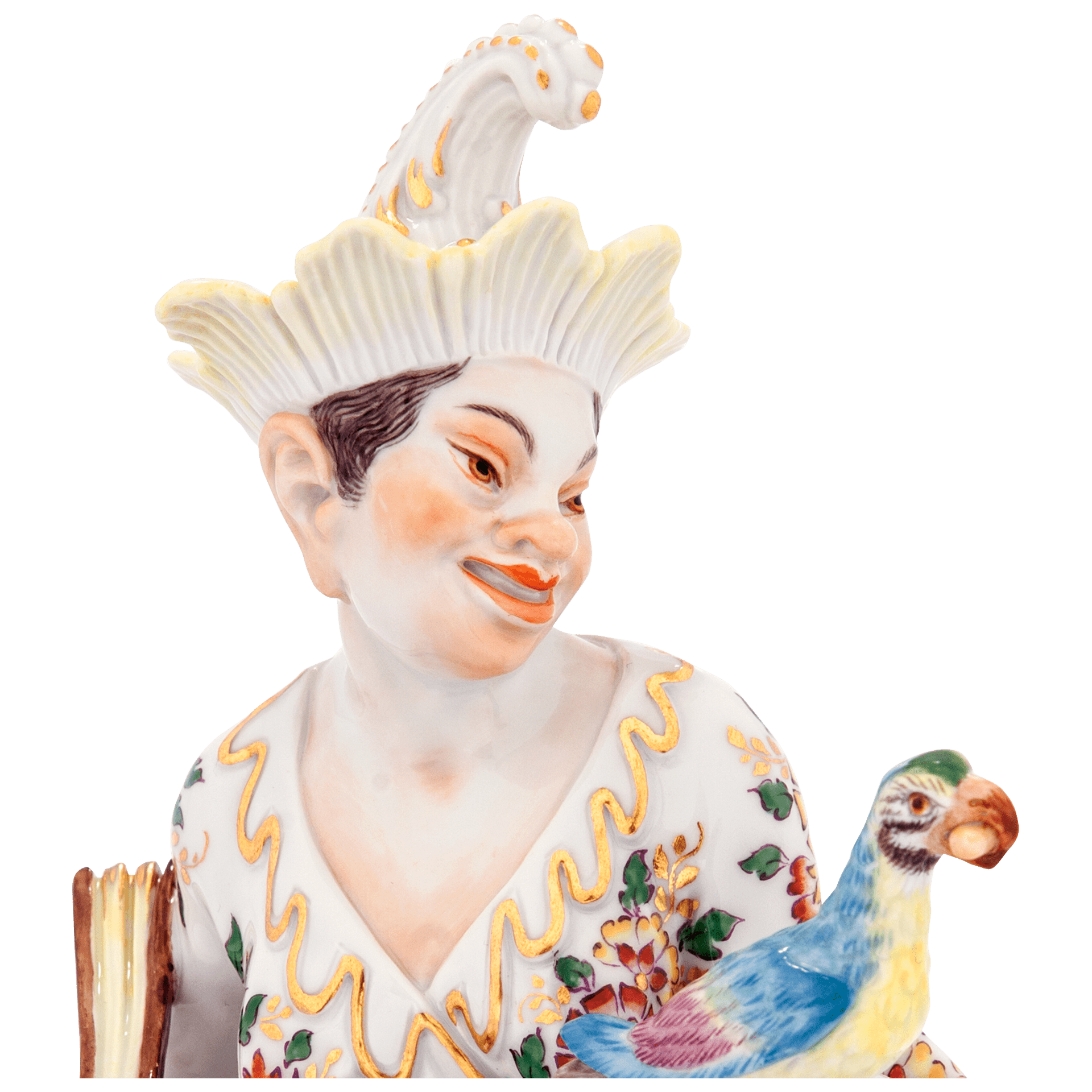 Figur Chinesin mit Papagei, handbemalt, H 18 cm | Meissen Limitierte Meisterwerke 900384 - 67063 - Meissen Weimar
