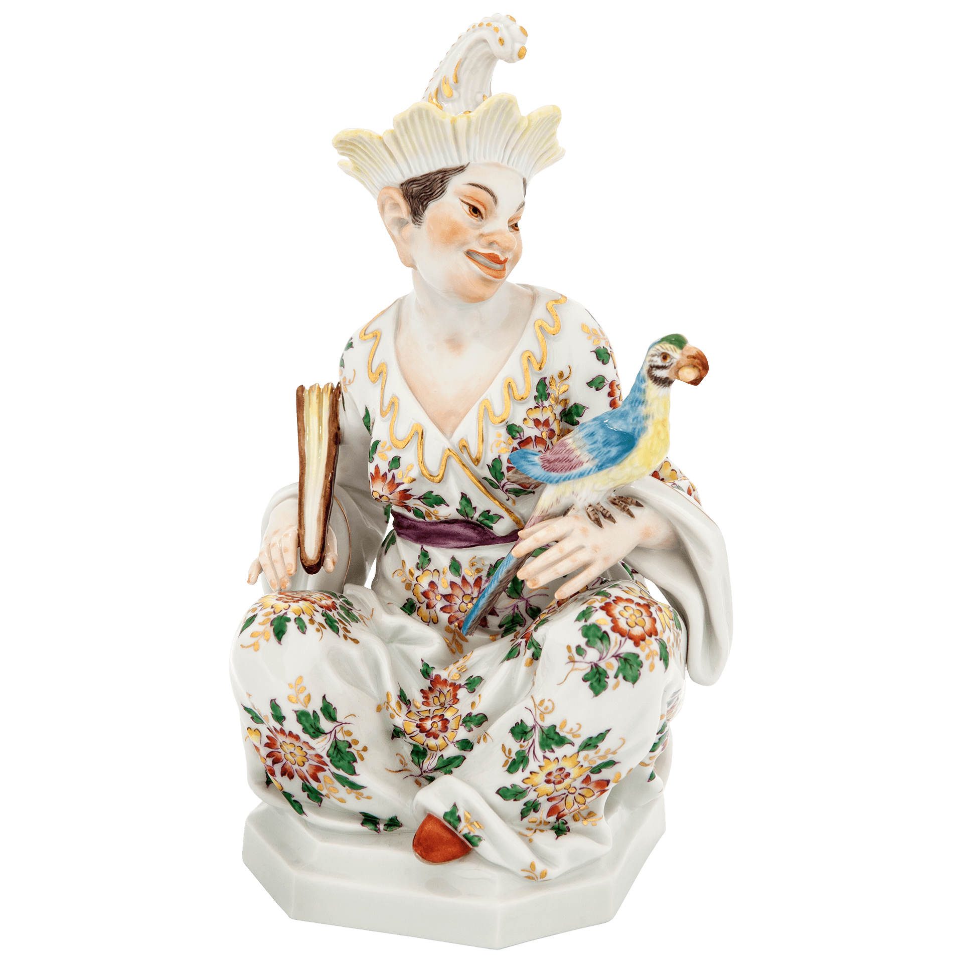 Figur Chinesin mit Papagei, handbemalt, H 18 cm | Meissen Limitierte Meisterwerke 900384 - 67063 - Meissen Weimar