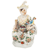 Figur Chinesin mit Papagei, handbemalt, H 18 cm | Meissen Limitierte Meisterwerke