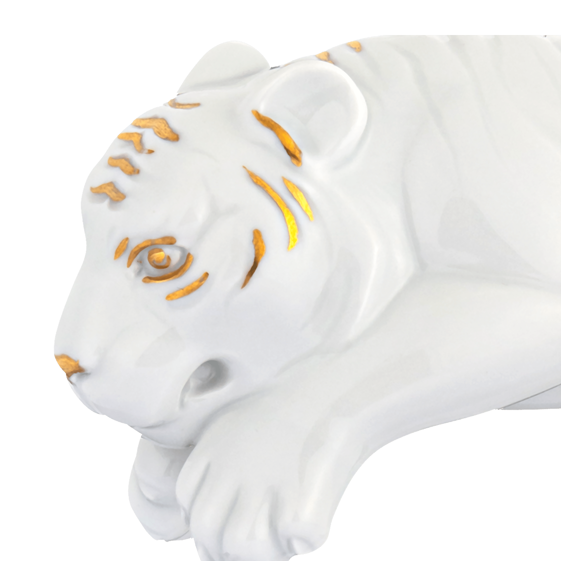 Figur Chinesisches Tierkreiszeichen Tiger, Gold staffiert, H 11,5 cm | Meissen Figuren chinesisches Jahrestier 900200 - 83652 - Meissen Weimar