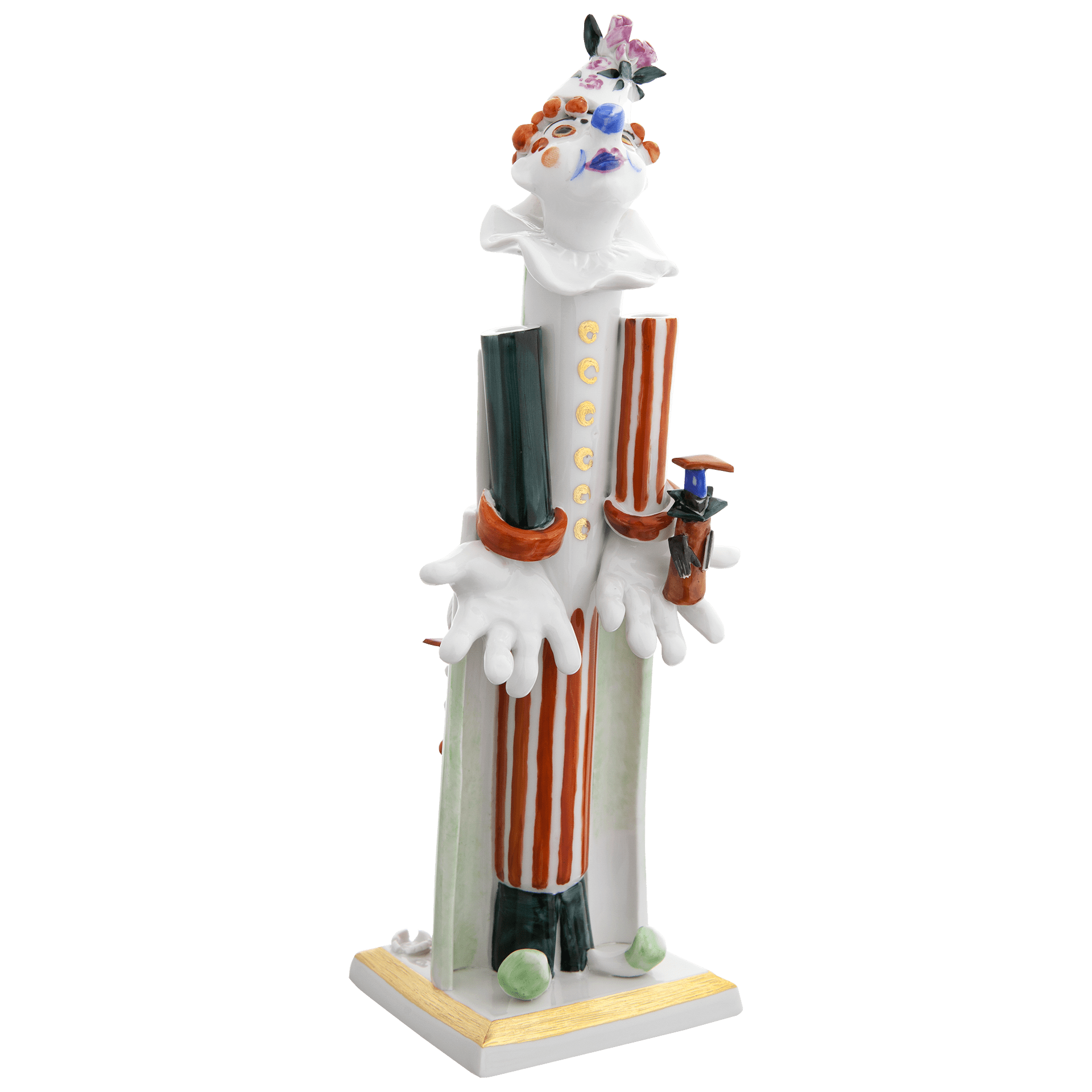 Figur Clown mit Maskerade, handbemalt, H 23 cm | Meissen Figuren Individuell 900300 - 83582 - Meissen Weimar