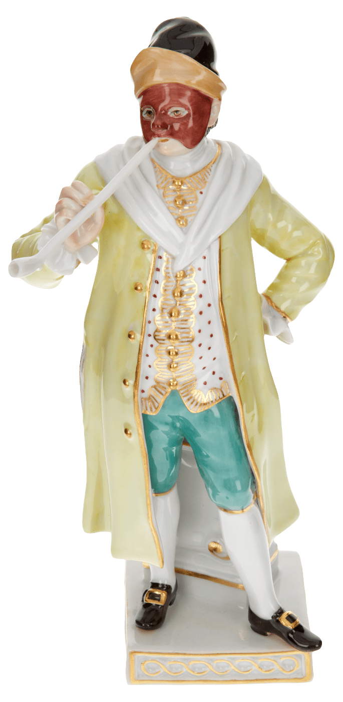 Figur Cortesan, bunt und gold staffiert, H 17 cm | Meissen Figuren - Edition Italienische Komödie 900300 - 64559 - Meissen Weimar
