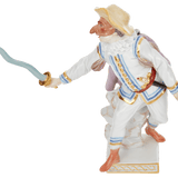 Figur Coviello, bunt und gold staffiert, H 18 cm | Meissen Figuren-Edition Italienische Komödie