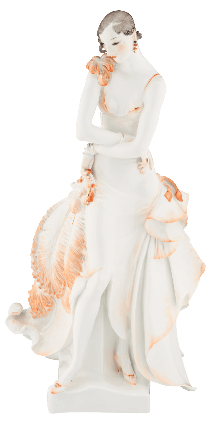 Figur Dame mit Fächer, handbemalt, H 47 cm | Meissen Exklusiv - Kollektion 900580 - 73322 - Meissen Weimar