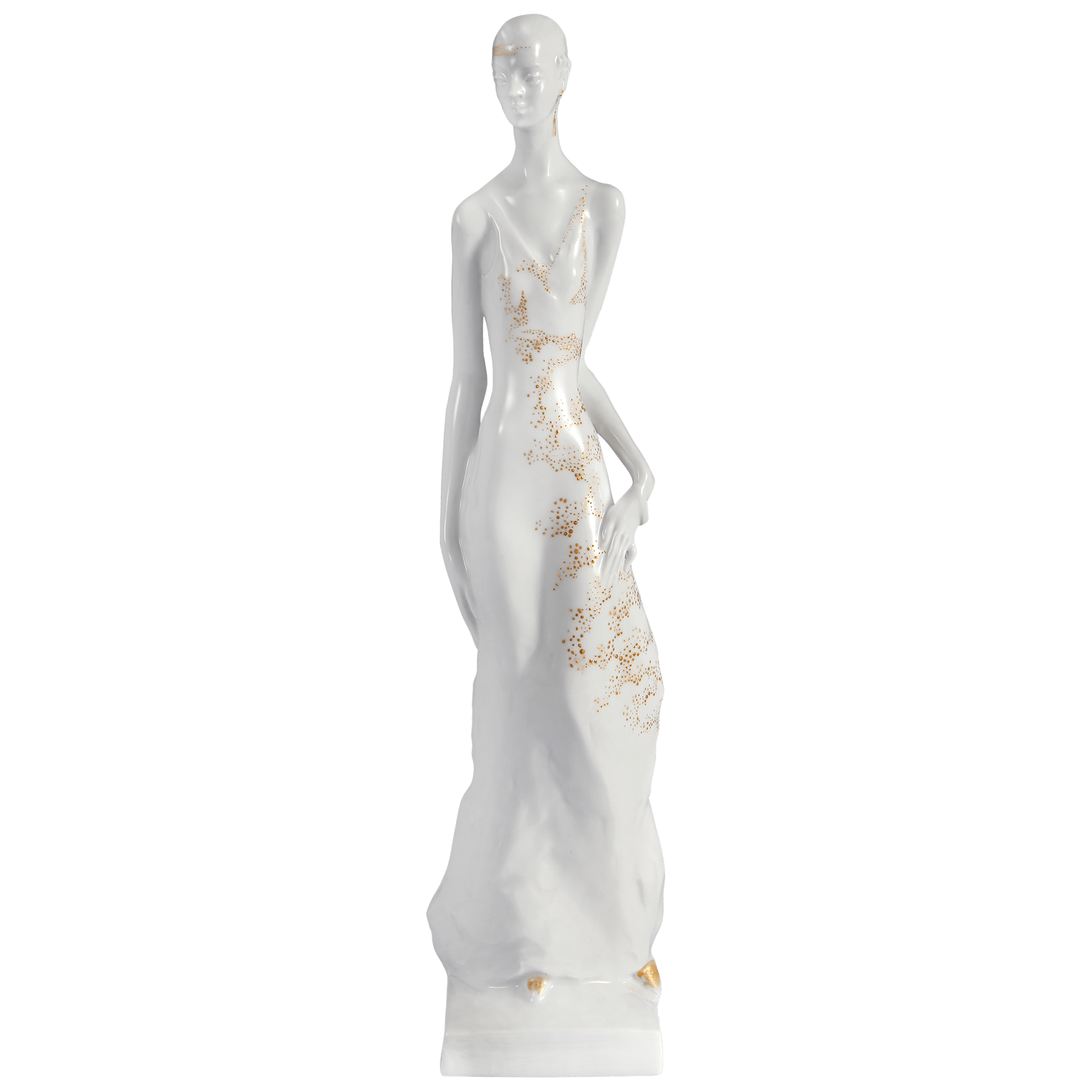 Figur Das Kleid Ciel, Weiß - Gold, H 26,5 cm | Meissen Figuren Individuell 65c074 - 73467 - Meissen Weimar