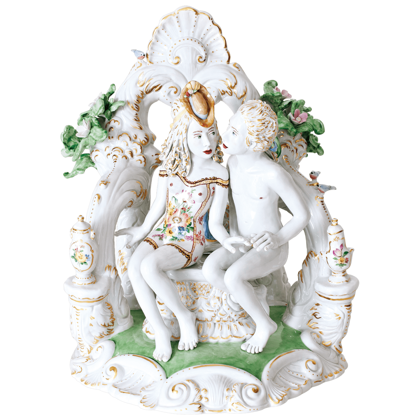 Figur Der heimliche Kuss, Porzellan, H 34 cm | Meissen Figuren Individuell 65c028 - 73688 - Meissen Weimar