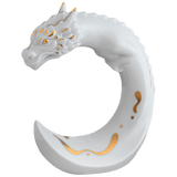 Figur Drache Weiß und Gold, H 12,5 cm | Meissen Figuren Individuell