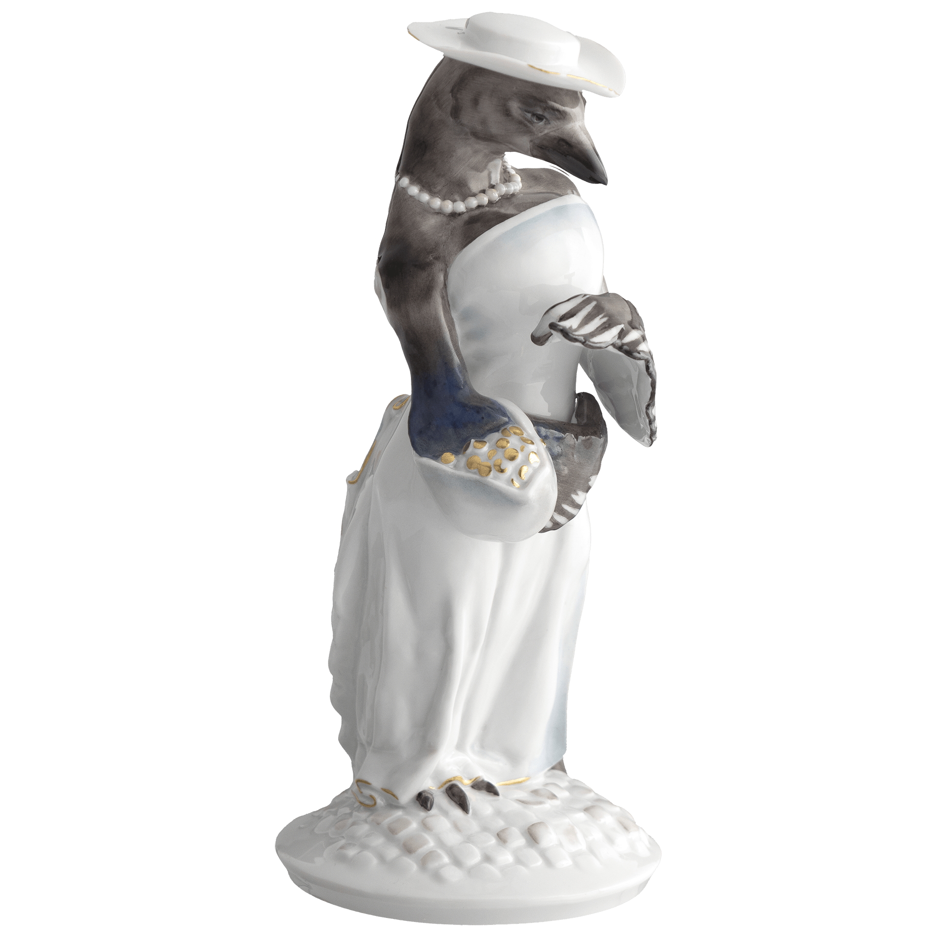 Figur Elster Bunt und gold staffiert, H 20 cm | Meissen Figuren - Edition Ladies & Gentlemen 900300 - 78059 - Meissen Weimar