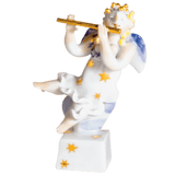 Figur Engel mit Querflöte, Gold, H 9,5 cm | Meissen Figuren Individuell