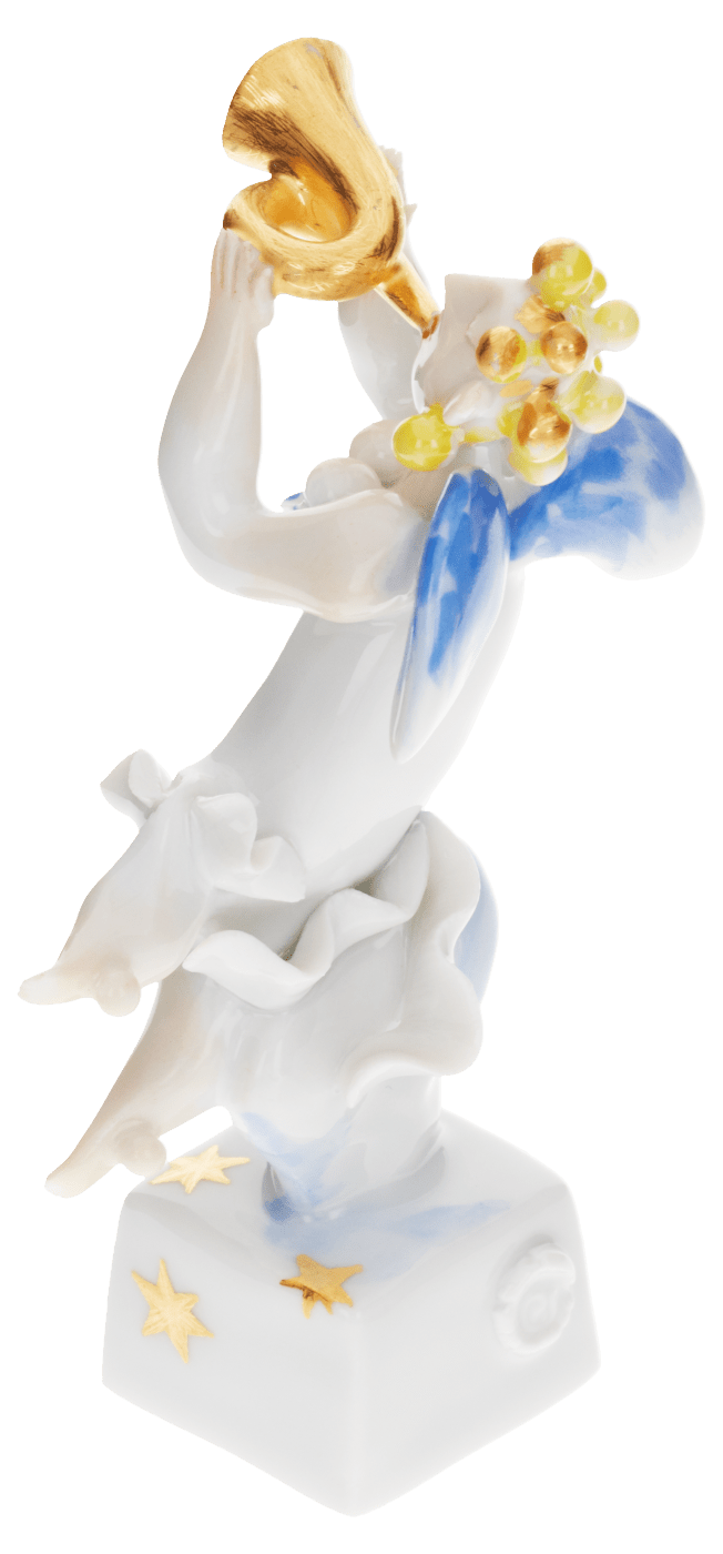 Figur Engel mit Trompete, Gold, H 9,5 cm | Meissen Figuren - Edition Weihnachten 900300 - 83131 - Meissen Weimar