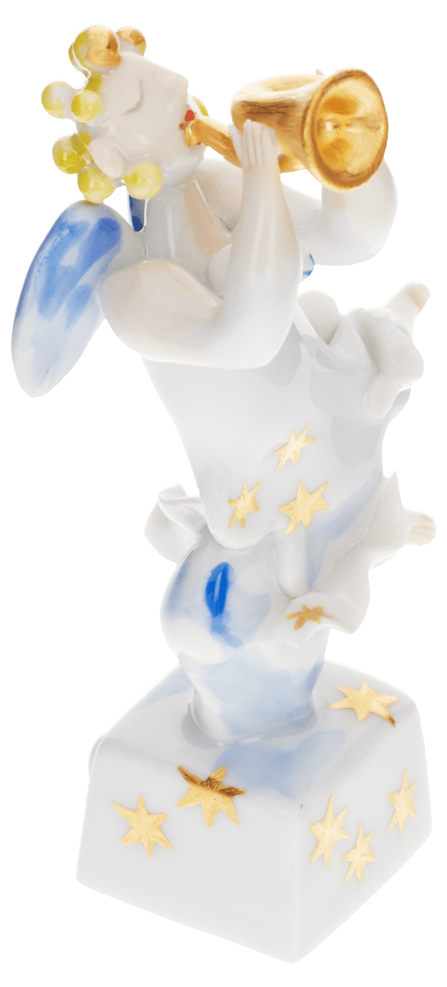 Figur Engel mit Trompete, Gold, H 9,5 cm | Meissen Figuren - Edition Weihnachten 900300 - 83131 - Meissen Weimar