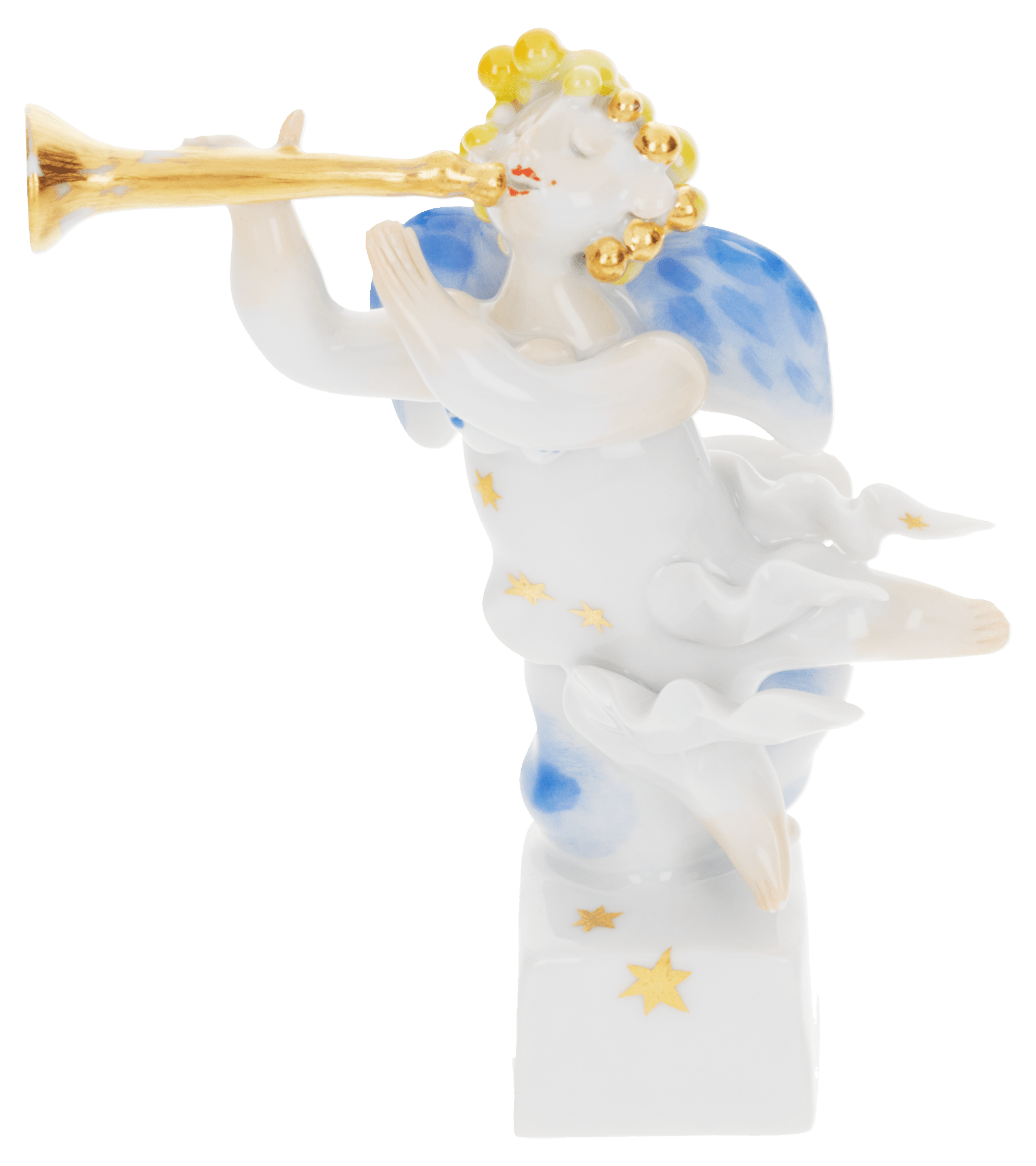 Figur Engel mit Tute, bunt und gold staffiert, H 9,5 cm | Meissen Figuren Individuell 900300 - 83339 - Meissen Weimar