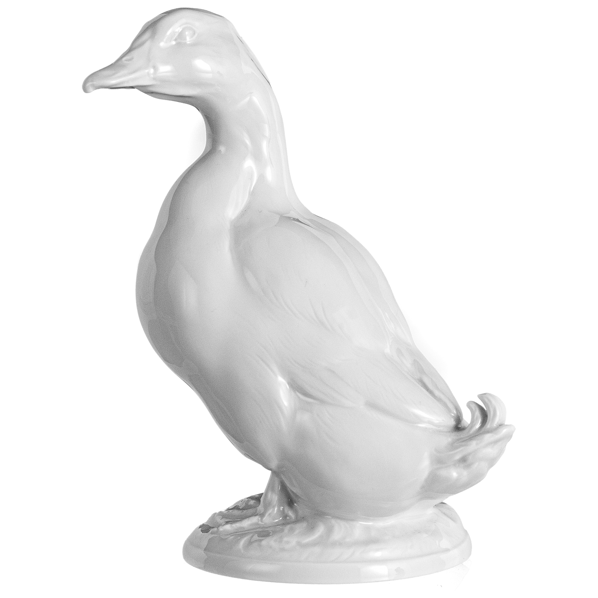 Figur, Entenerpel Weiß, H 14 cm | Meissen Kollektion Markenzeichen 000001 - 77331 - Meissen Weimar