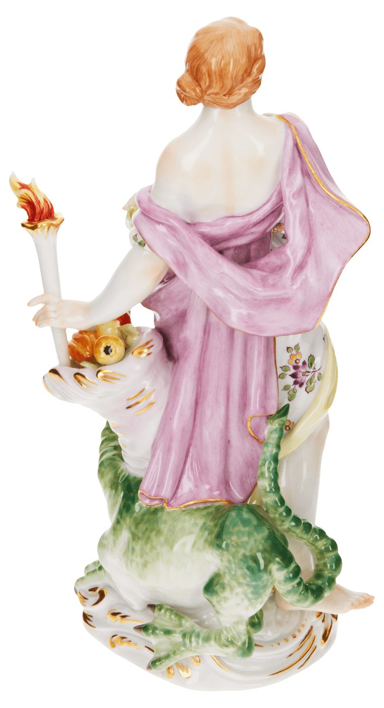 Figur Erde bunt und gold staffiert, H 14.3 cm | Meissen Figuren Individuell 900300 - 70752 - Meissen Weimar