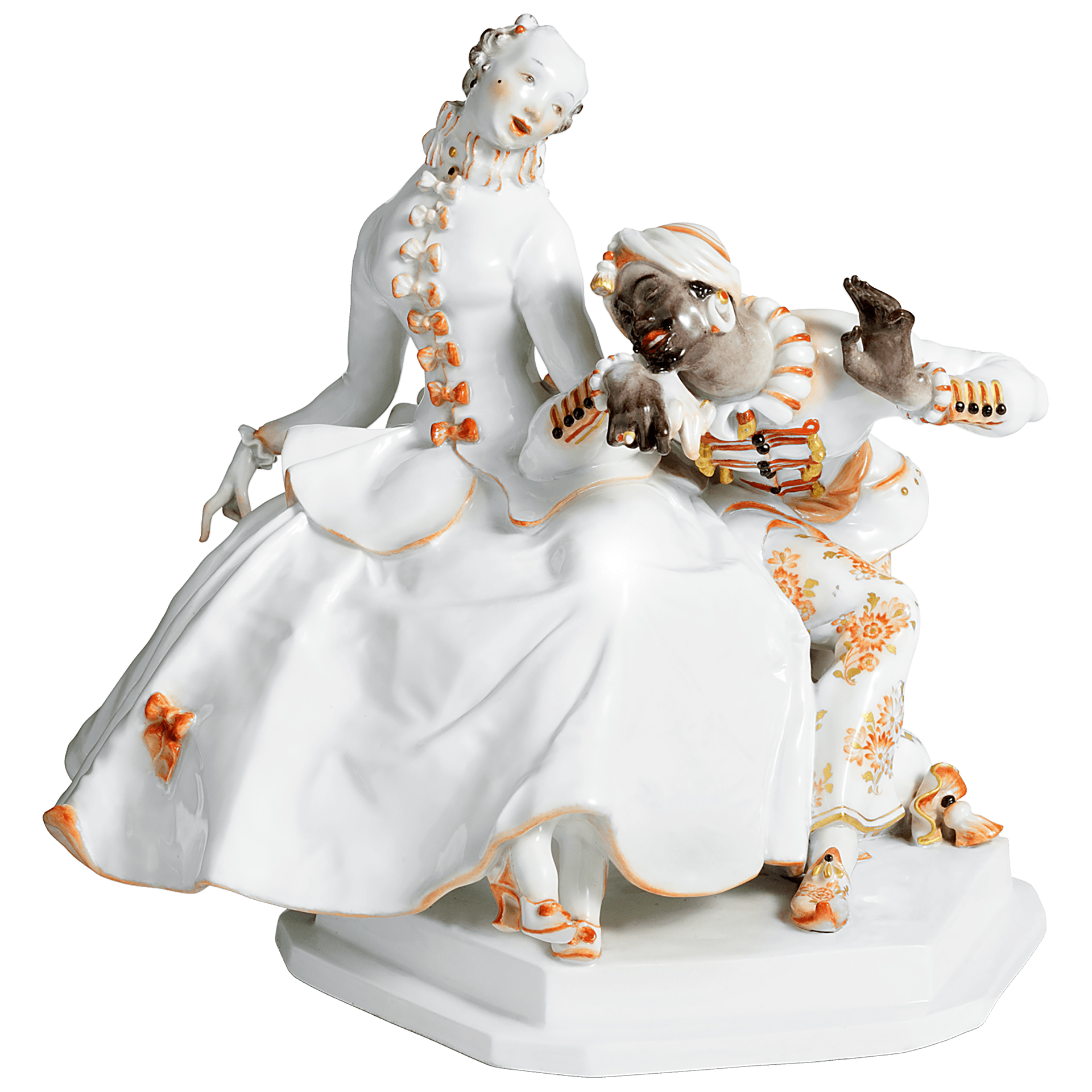 Figur, Exklusiv - Kollektion Lady with Moor, H 26 cm | Meissen Exklusiv - Kollektion 900580 - 73316 - Meissen Weimar