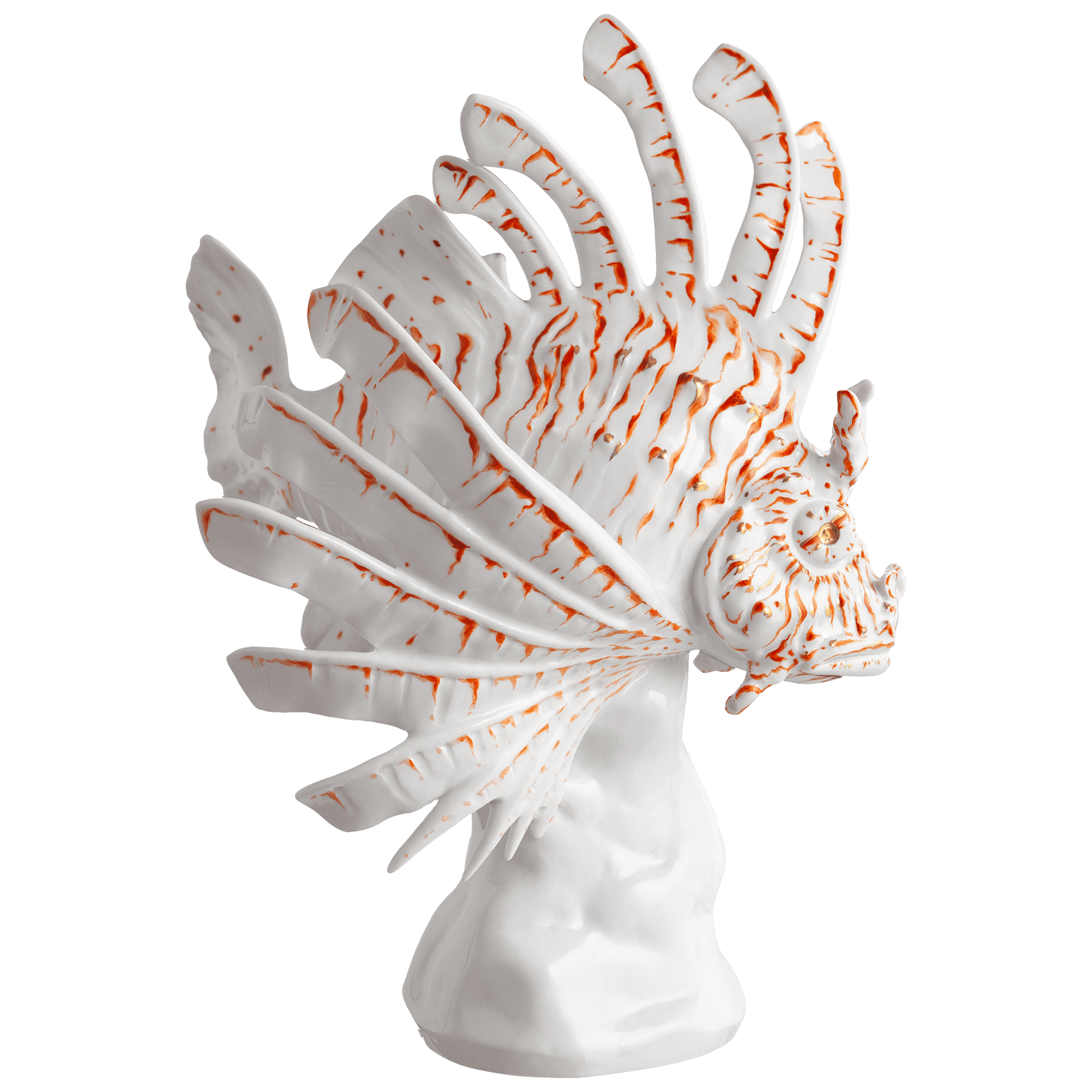 Figur Feuerfisch, Rot - Gold, H 28 cm | Meissen Figuren Individuell 900374 - 78816 - Meissen Weimar