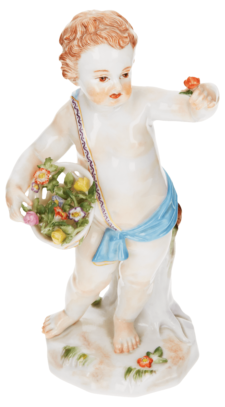 Figur Frühling, bunt und gold staffiert, H 15 cm | Meissen Allegorische Figuren 900300 - 61062 - Meissen Weimar