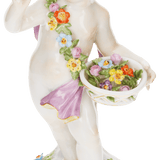 Figur Frühling, bunt und gold staffiert, H 15 cm | Meissen Figuren-Edition Hentschelkinder