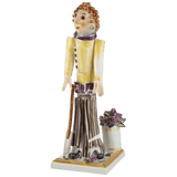 Figur Gärtnerjunge mit Rosenkübel, bunt und gold staffiert, H 19 cm | Meissen Figuren-Edition Gärtnerkinder