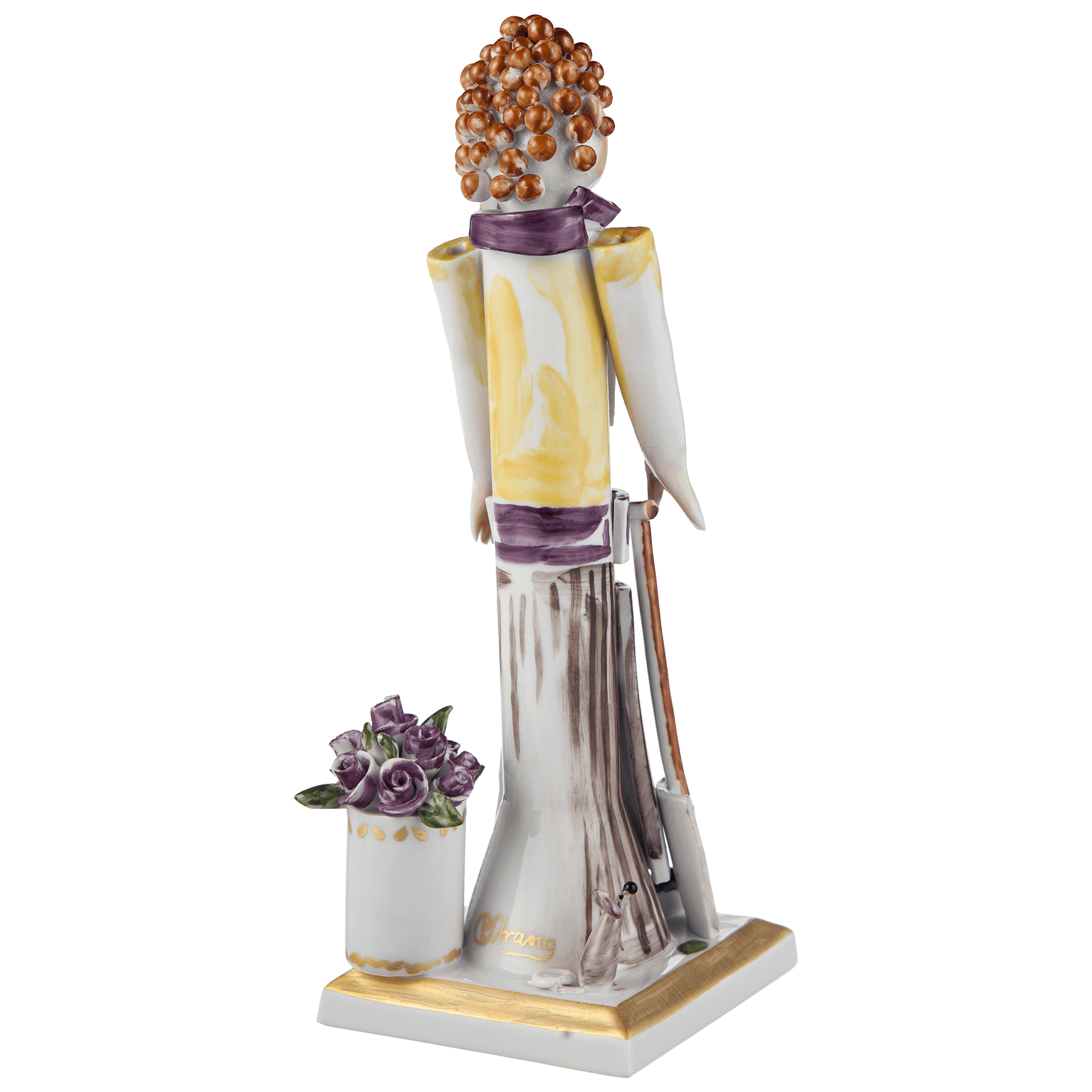 Figur Gärtnerjunge mit Rosenkübel, bunt und gold staffiert, H 19 cm | Meissen Figuren - Edition Gärtnerkinder 900300 - 83586 - Meissen Weimar
