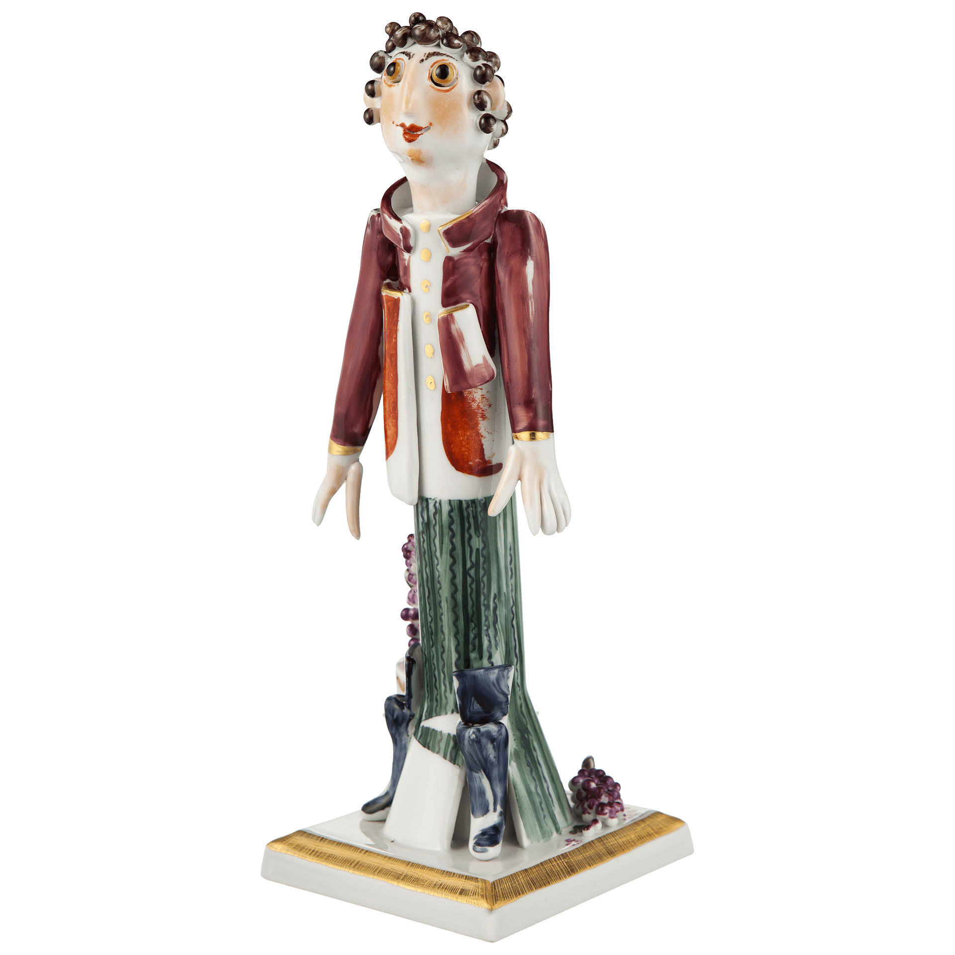 Figur Gärtnerjunge mit Weinstock und Trauben, H 19 cm | Meissen Figuren - Edition Gärtnerkinder 900300 - 83587 - Meissen Weimar