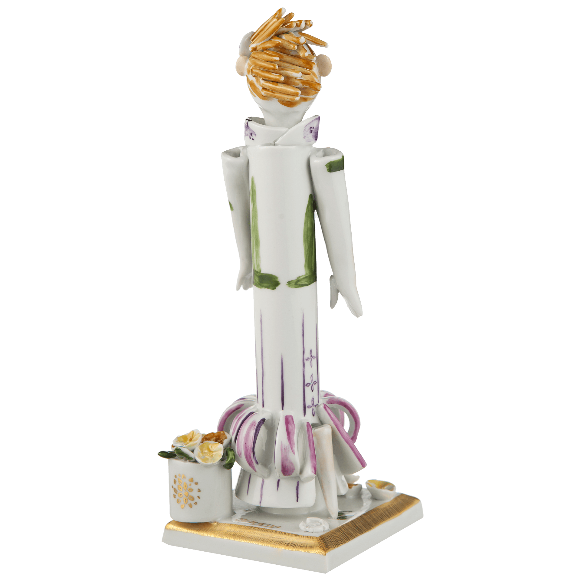 Figur Gärtnermädchen bunt und gold staffiert H 18,5 cm | Meissen Figuren - Edition Gärtnerkinder 900300 - 83588 - Meissen Weimar