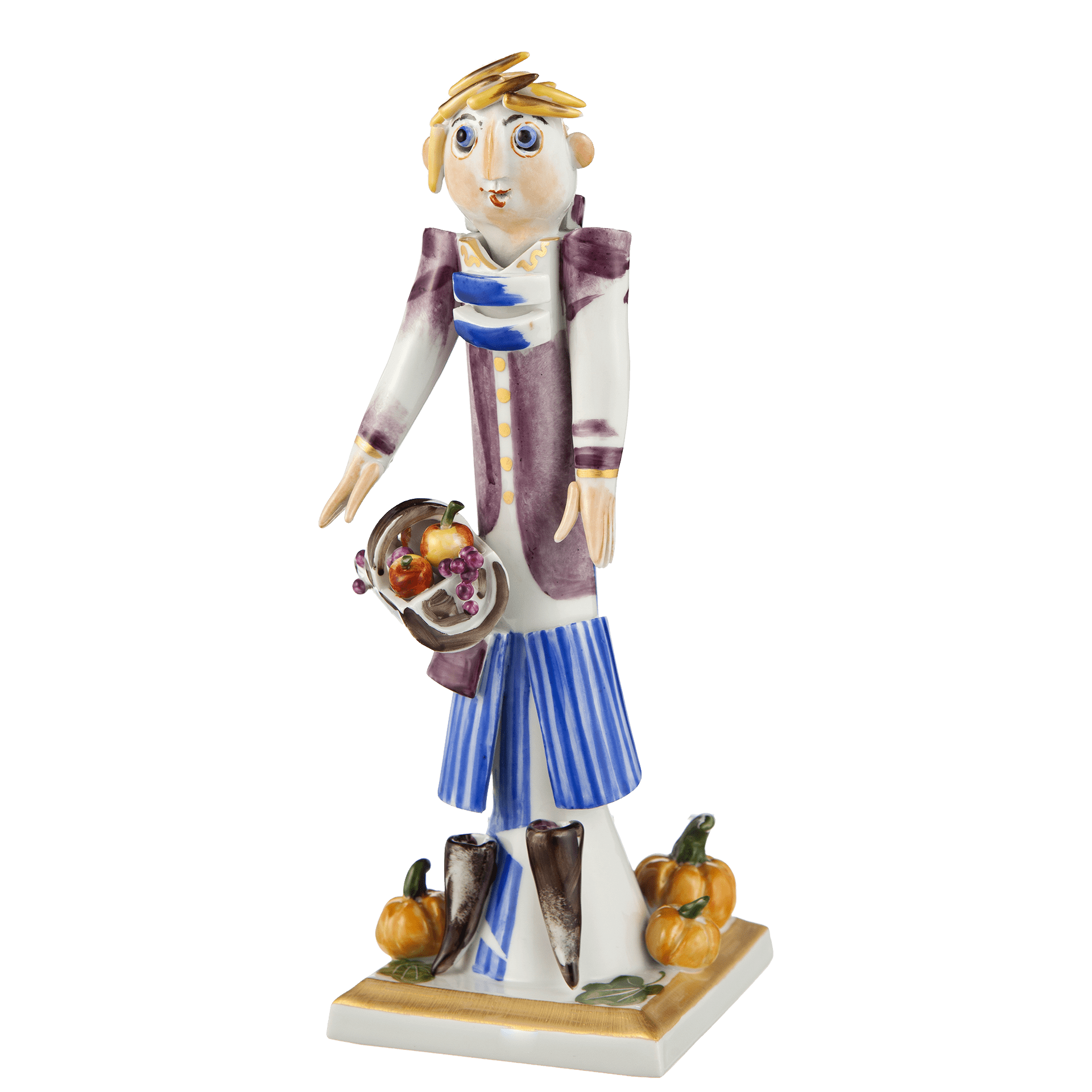 Figur Gärtnermädchen mit Kürbis und Obst, H 19,5 cm | Meissen Figuren - Edition Gärtnerkinder 900300 - 83584 - Meissen Weimar