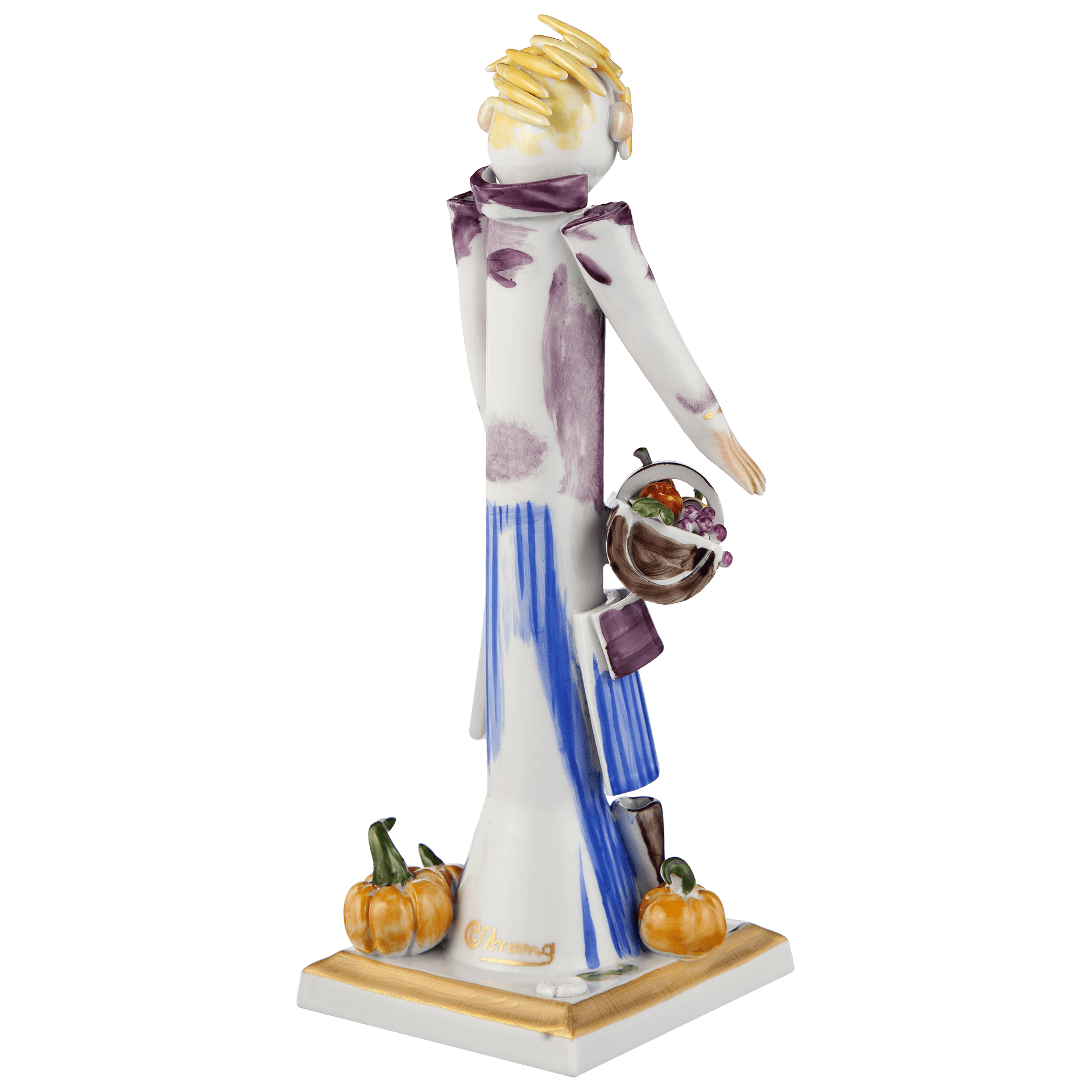 Figur Gärtnermädchen mit Kürbis und Obst, H 19,5 cm | Meissen Figuren - Edition Gärtnerkinder 900300 - 83584 - Meissen Weimar