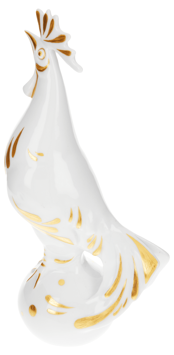 Figur Hahn, Gold staffiert, H 15,8 cm | Meissen Einzelplastik 900200 - 77406 - Meissen Weimar