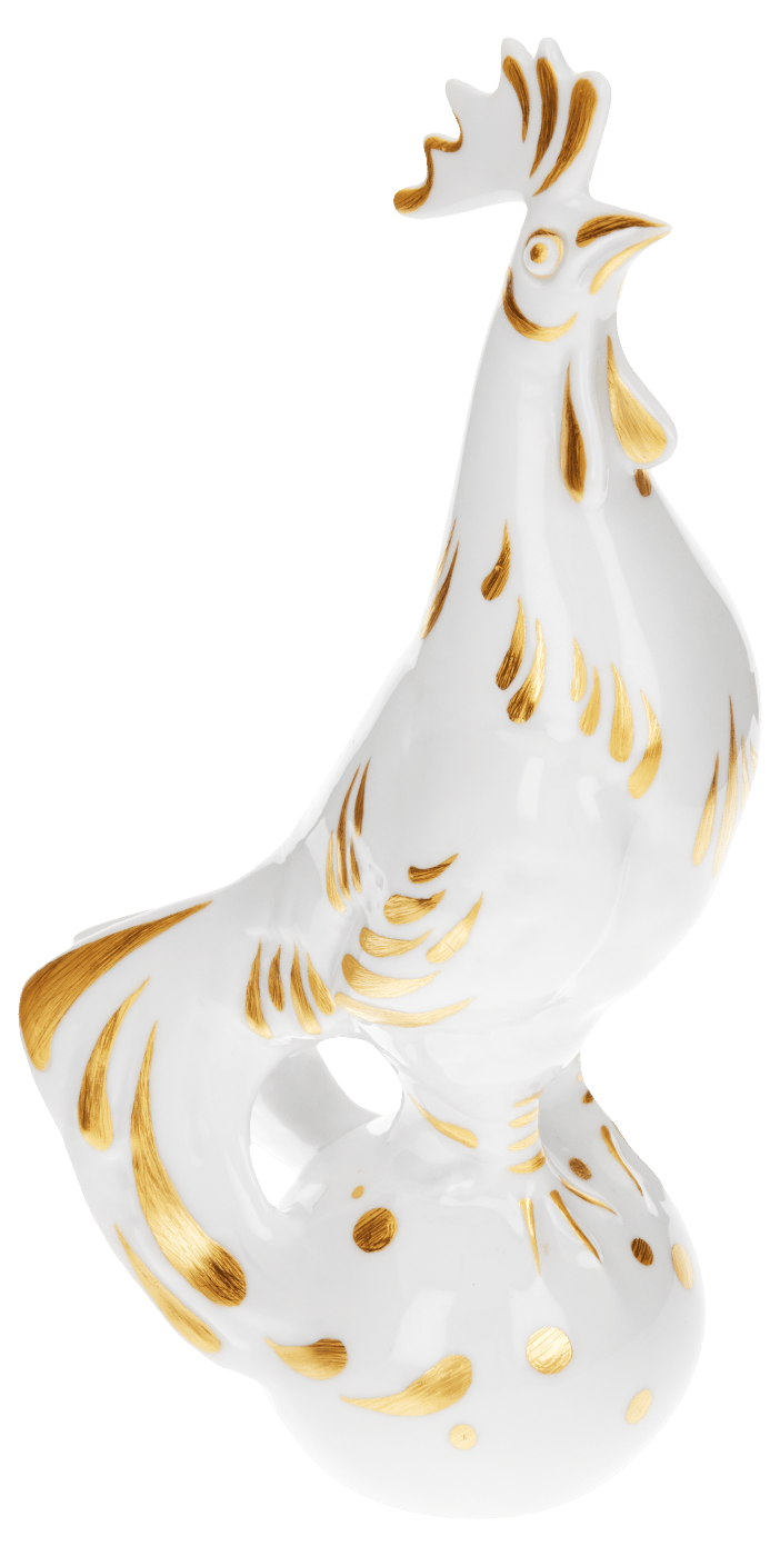 Figur Hahn, Gold staffiert, H 15,8 cm | Meissen Einzelplastik 900200 - 77406 - Meissen Weimar