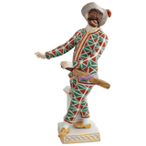 Figur Harlekin bunt und gold staffiert, H 17 cm | Meissen Figuren-Edition Italienische Komödie