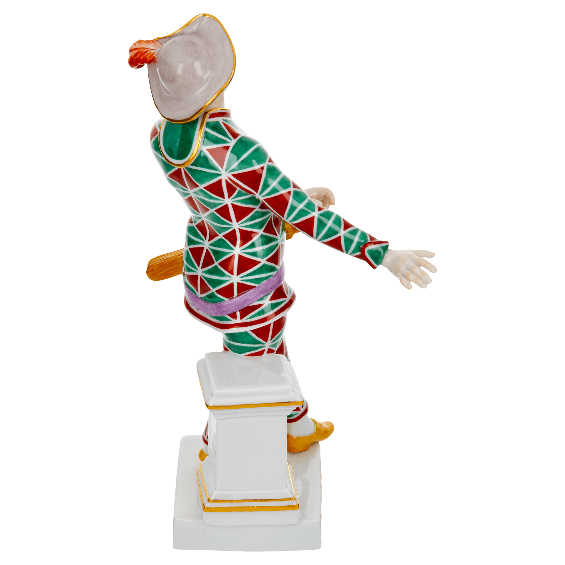 Figur Harlekin bunt und gold staffiert, H 17 cm | Meissen Figuren - Edition Italienische Komödie 900300 - 64564 - Meissen Weimar