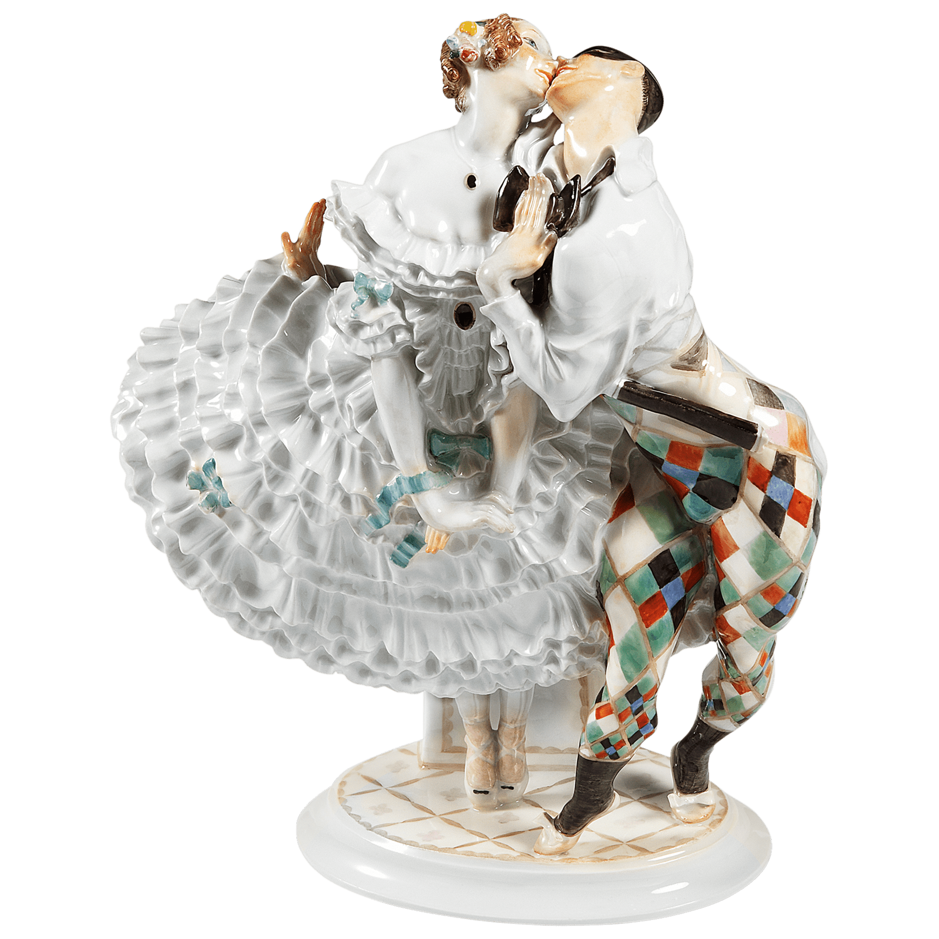 Figur Harlekin und Columbine, handbemalt, H 27 cm | Meissen Exklusiv - Kollektion 900380 - 73306 - Meissen Weimar