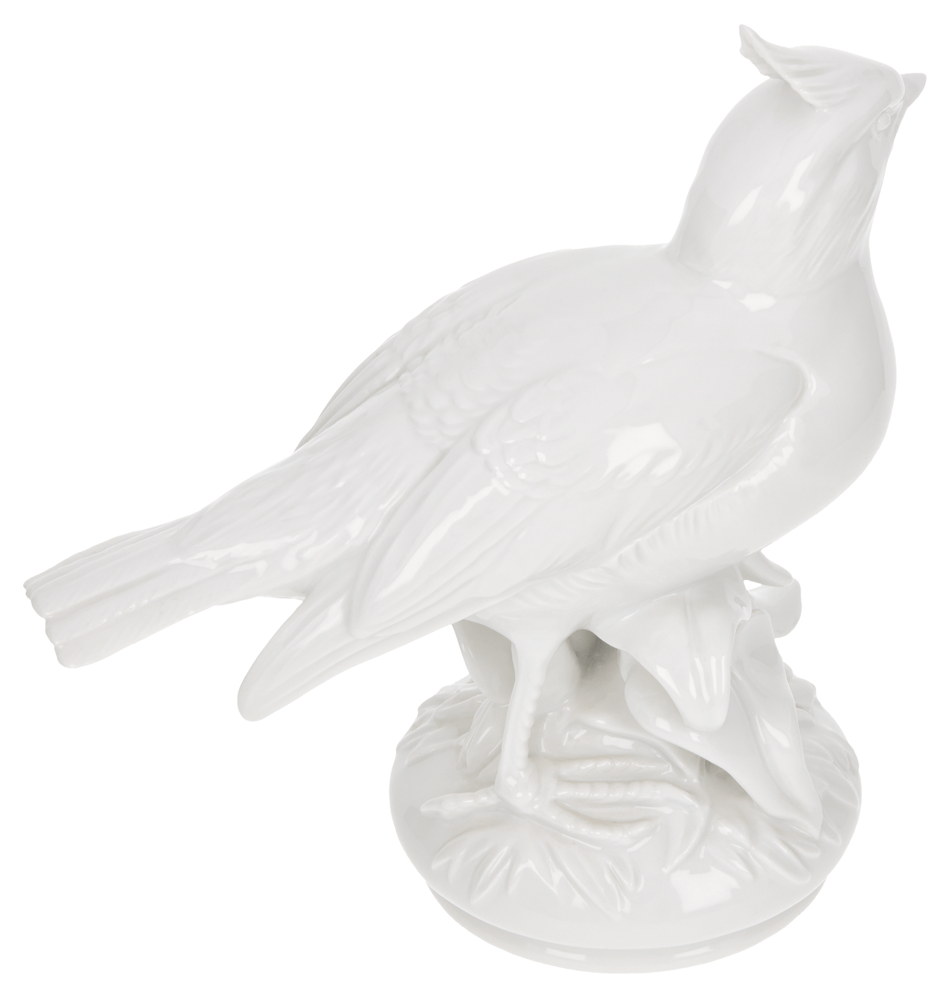 Figur Haubenlerche Weiß, H 15 cm | Meissen Kollektion Markenzeichen 000001 - 77320 - Meissen Weimar
