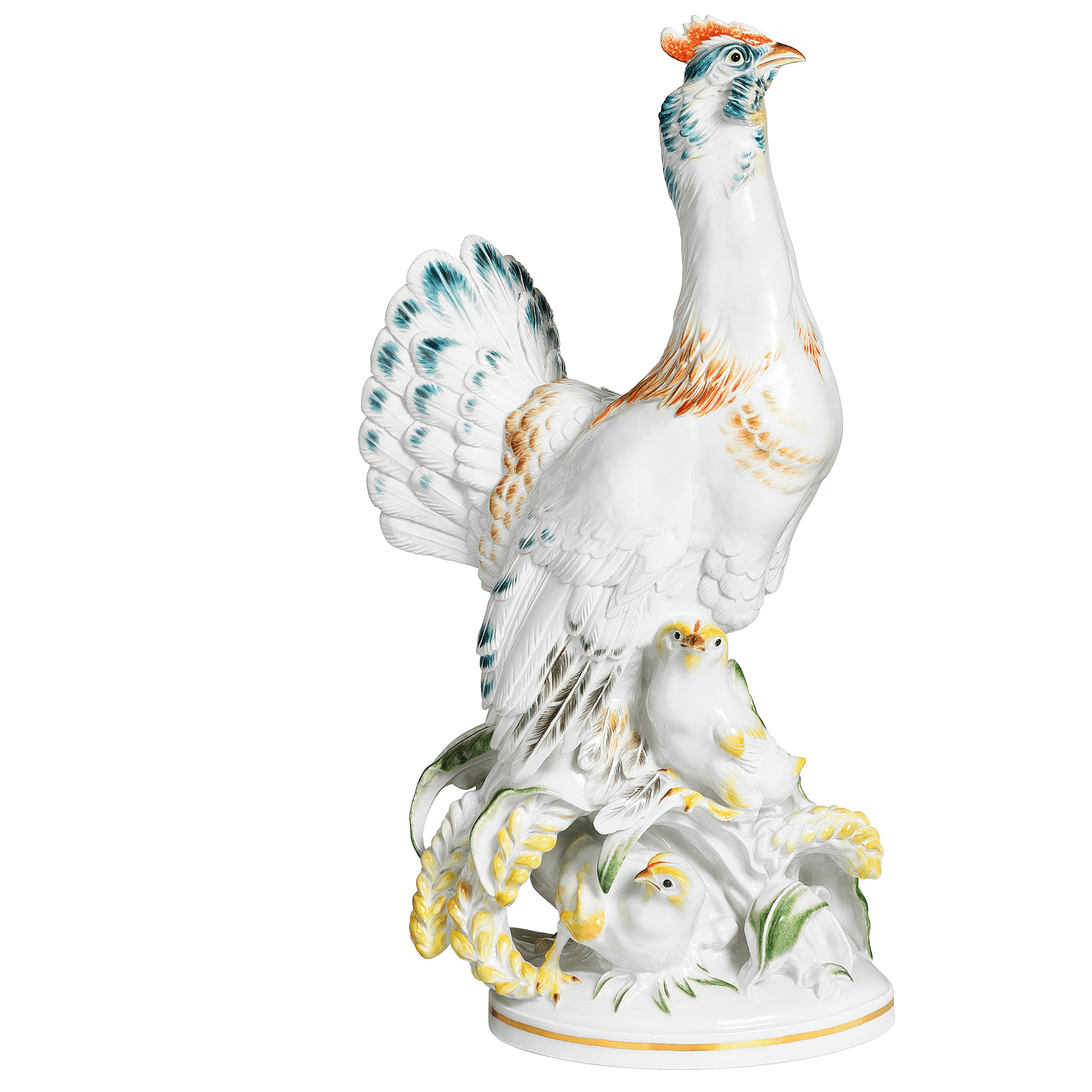 Figur Henne mit Küken, handbemalt, H 39 cm | Meissen Exklusiv - Kollektion 900380 - 77393 - Meissen Weimar