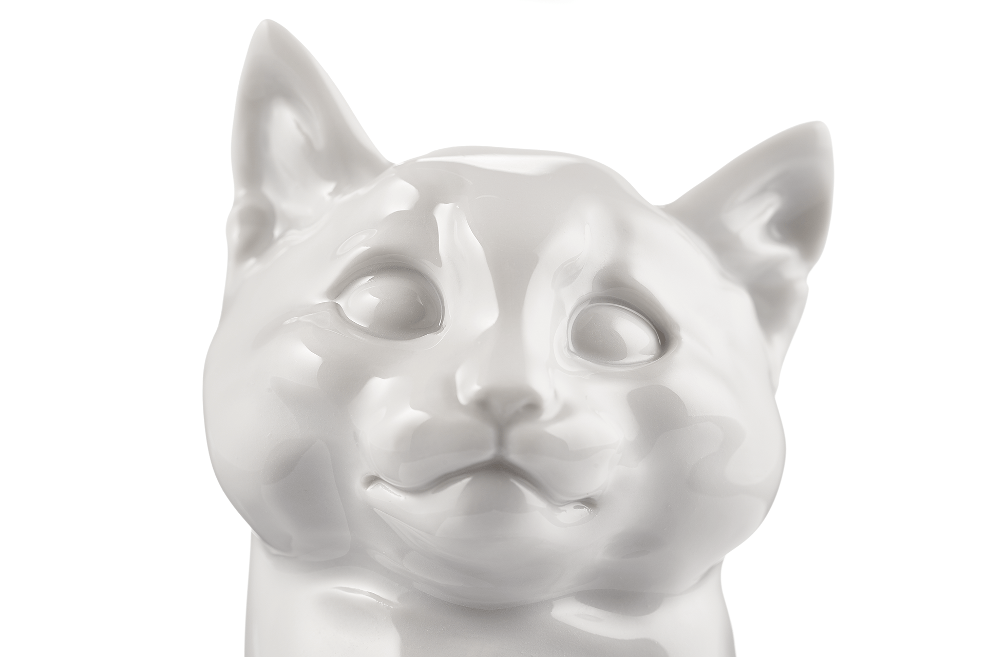 Figur Junge Katze, Weiß, H 11,5 cm | Meissen Figuren Individuell 000001 - 78850 - Meissen Weimar