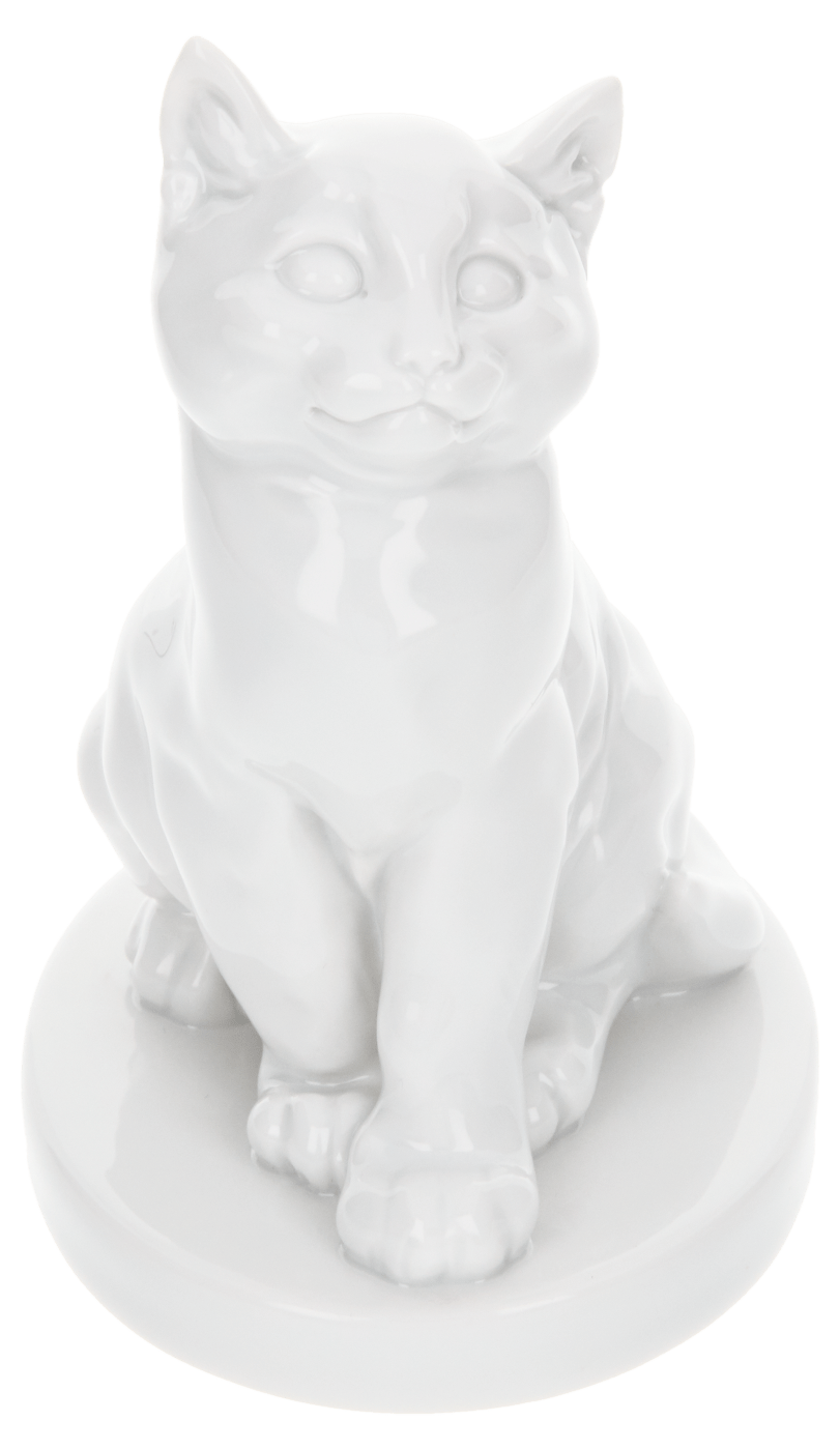 Figur Junge Katze, Weiß, H 11,5 cm | Meissen Figuren Individuell 000001 - 78850 - Meissen Weimar