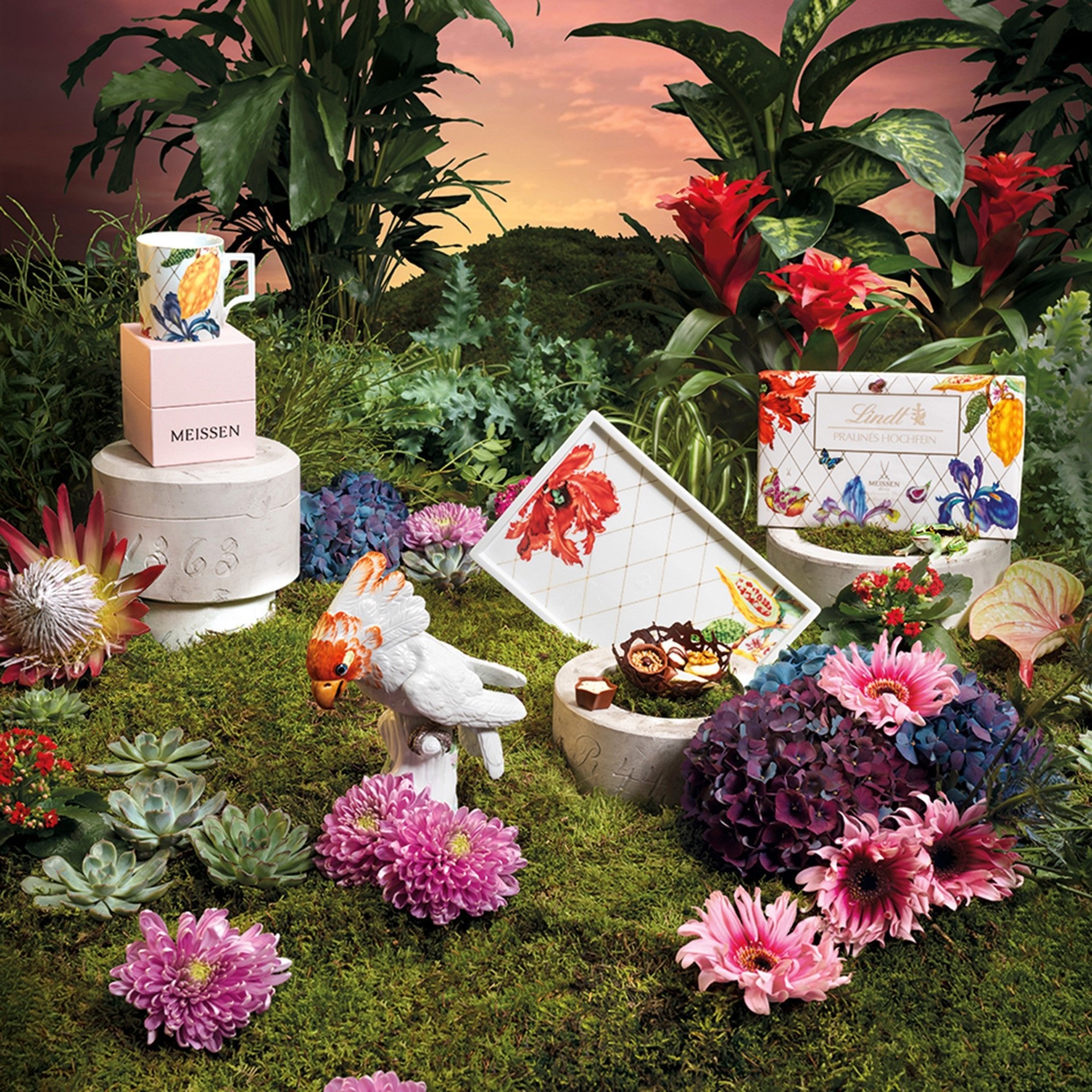 Figur Kakadu, weiß, H 25 cm | Meissen Einzelplastik 90c100-77035 - Meissen Weimar