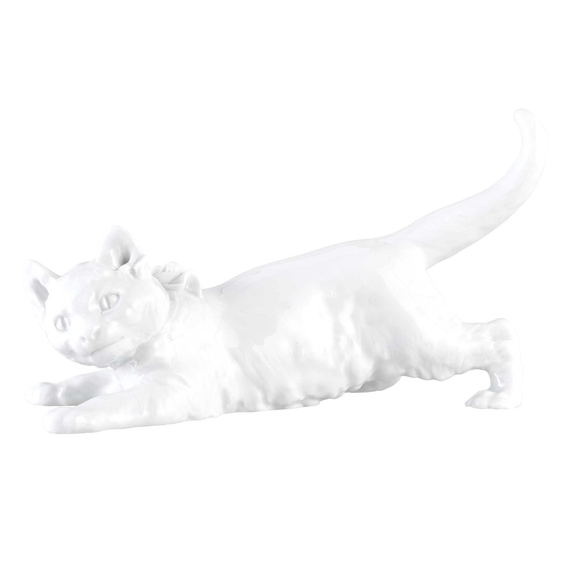 Figur Katze, Weiß, L 20 cm | Meissen Kollektion Markenzeichen 000001 - 78801 - Meissen Weimar