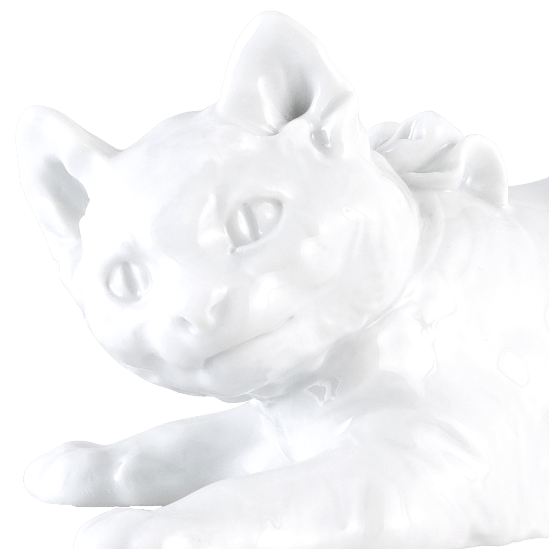 Figur Katze, Weiß, L 20 cm | Meissen Kollektion Markenzeichen 000001 - 78801 - Meissen Weimar