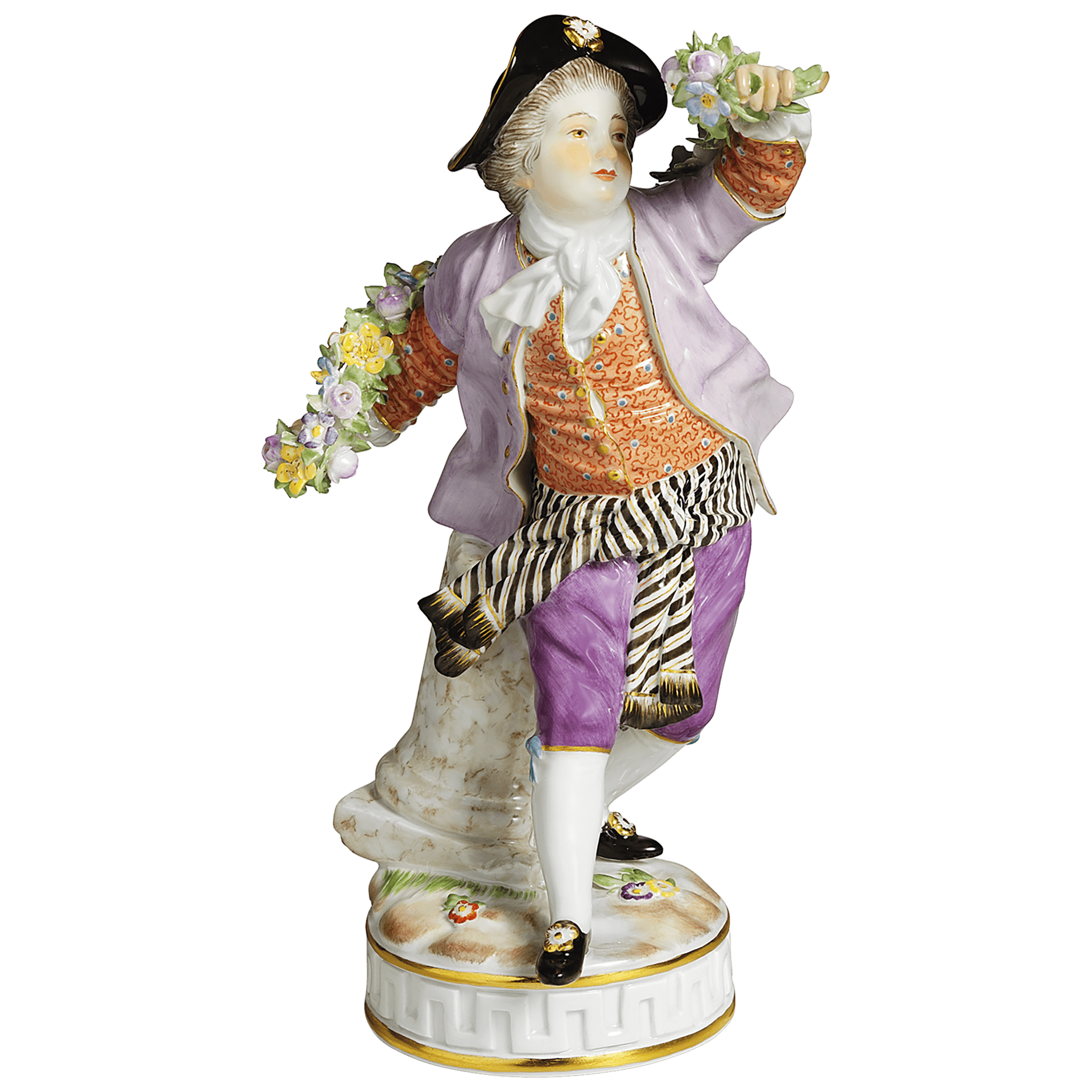 Figur Knabe mit Blumengirlande, Handbemalt, H 16,5 cm | Meissen Limitierte Meisterwerke 900384 - 61246 - Meissen Weimar