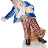 Figur Knabe Schneeball werfend, Bunt staffiert, H 13 cm | Meissen Figuren Individuell