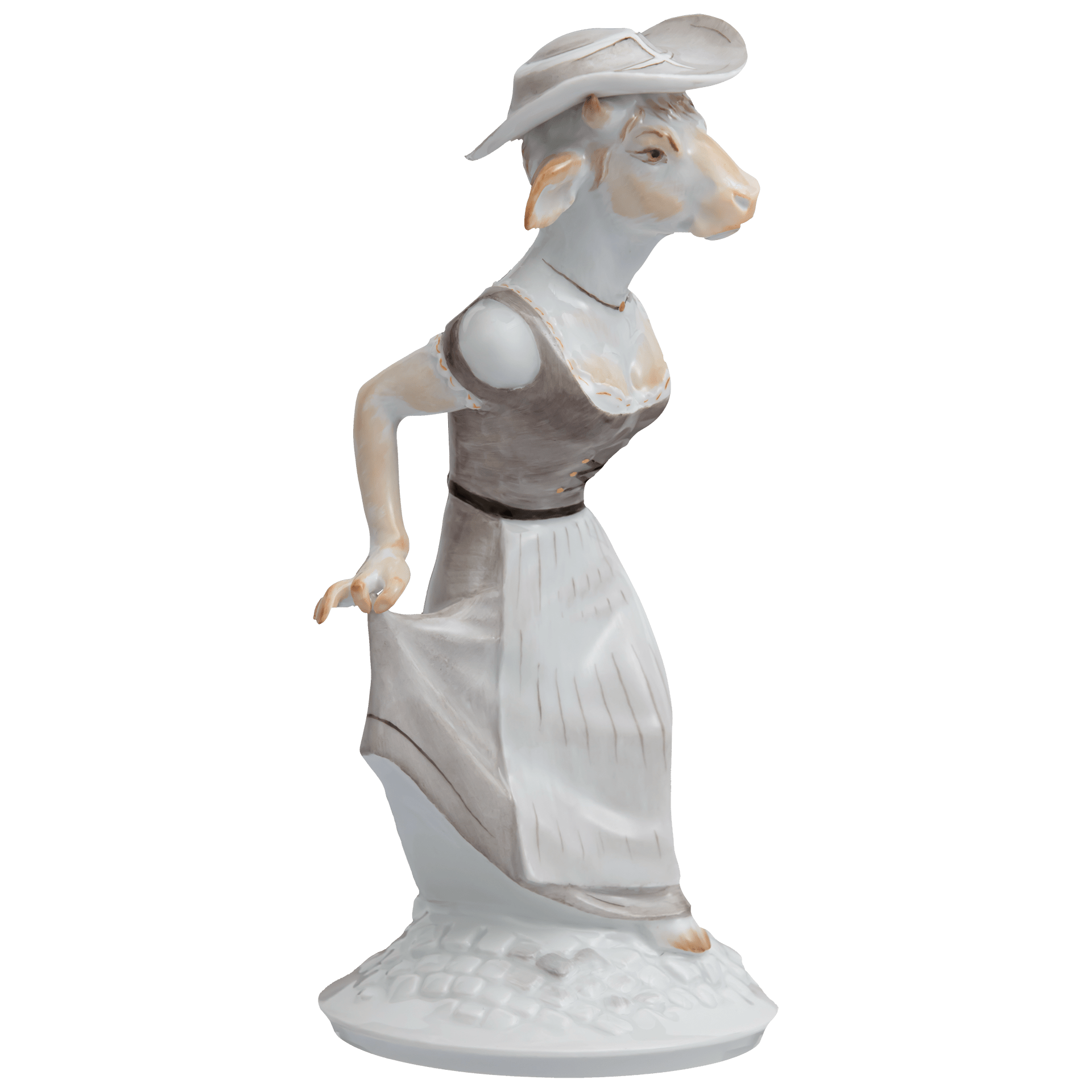 Figur Kuh Mrs. Respect, bunt und gold staffiert, H 18,5 cm | Meissen Figuren - Edition Ladies & Gentlemen 900300 - 78044 - Meissen Weimar
