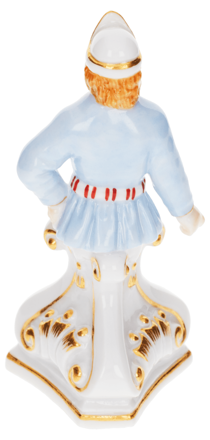 Figur Läufer, bunt und gold staffiert, H 5,5 cm | Meissen Figuren - Edition Spassvogel 900300 - 60703 - Meissen Weimar