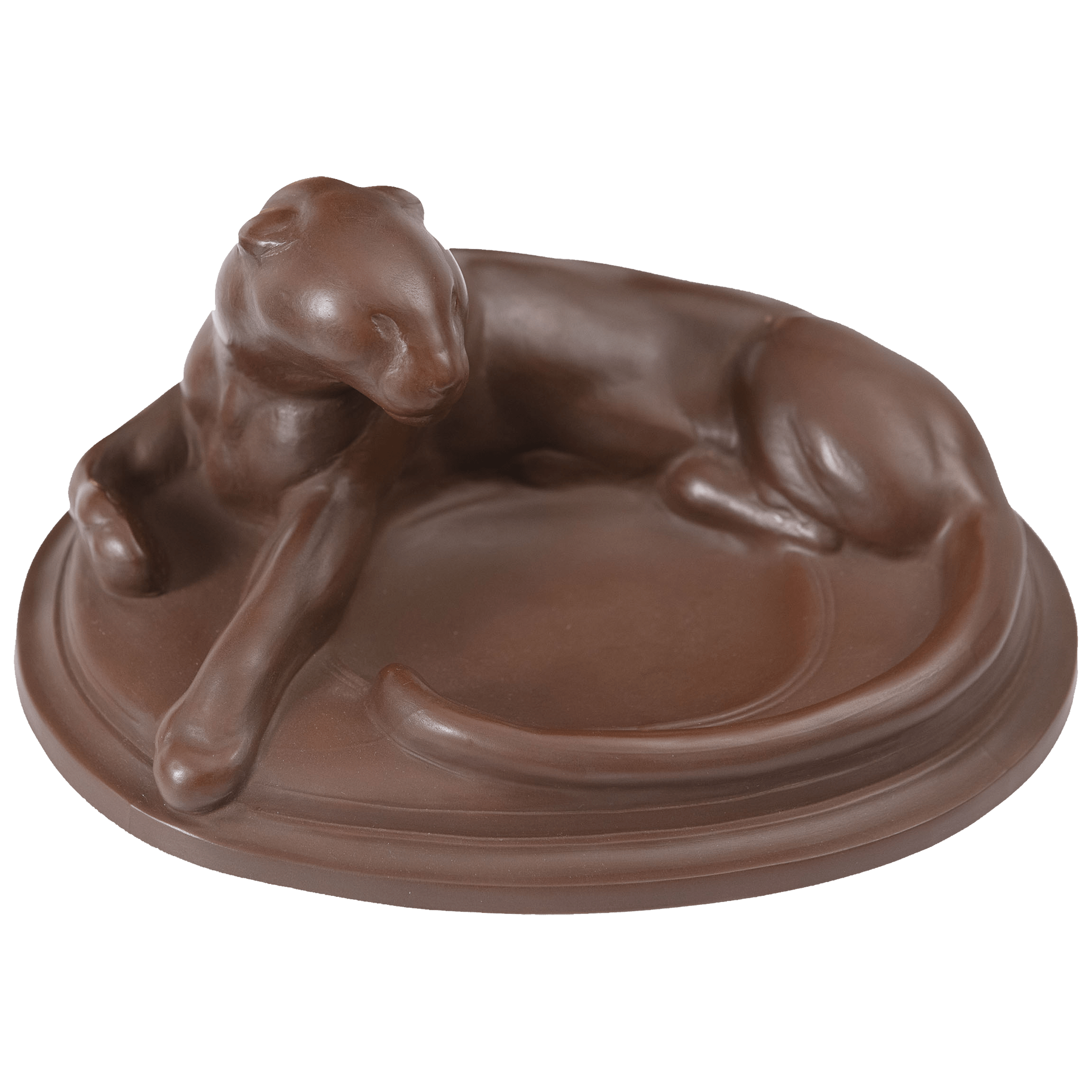 Figur Leopard liegend Böttgersteinzeug H 11 cm | Meissen Böttgersteinzeug 000002 - 86188 - Meissen Weimar